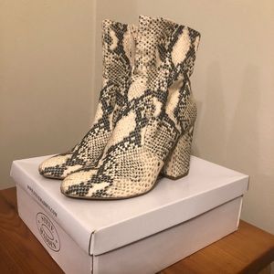 Steve Madden Ragan Natural Snake Booties